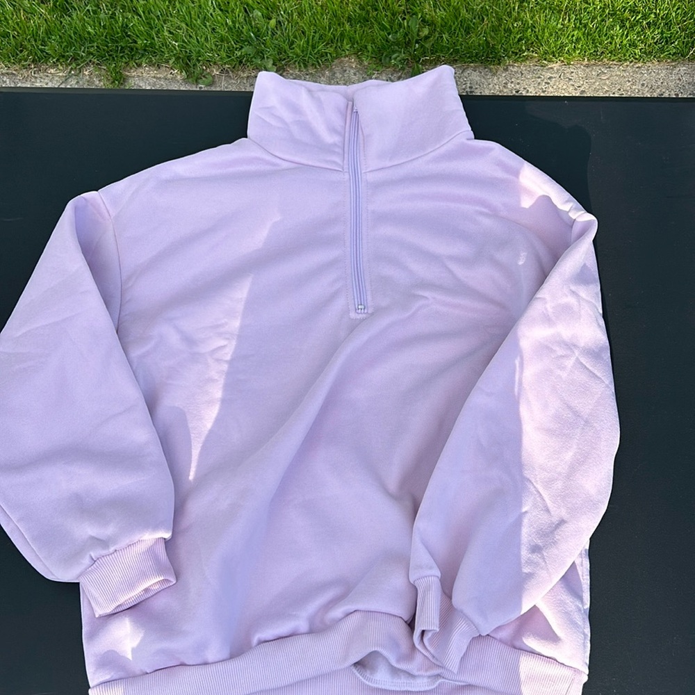 Purple SHEIN sweater w cuffed neck